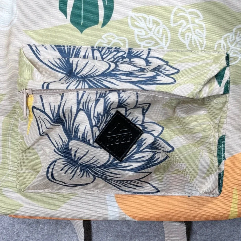Reef Pierside Backpack Fog Palm Unisex‎ OS Tropical Floral Monstera Leaf Print